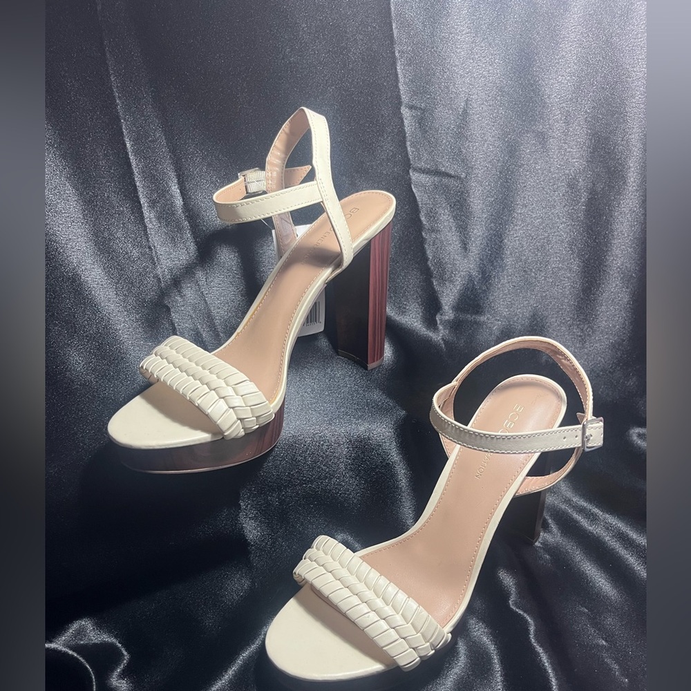 BCBG Cream Strappy Sandals